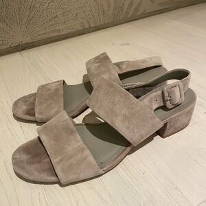 Vince Grey Suede Heeled Sandals
